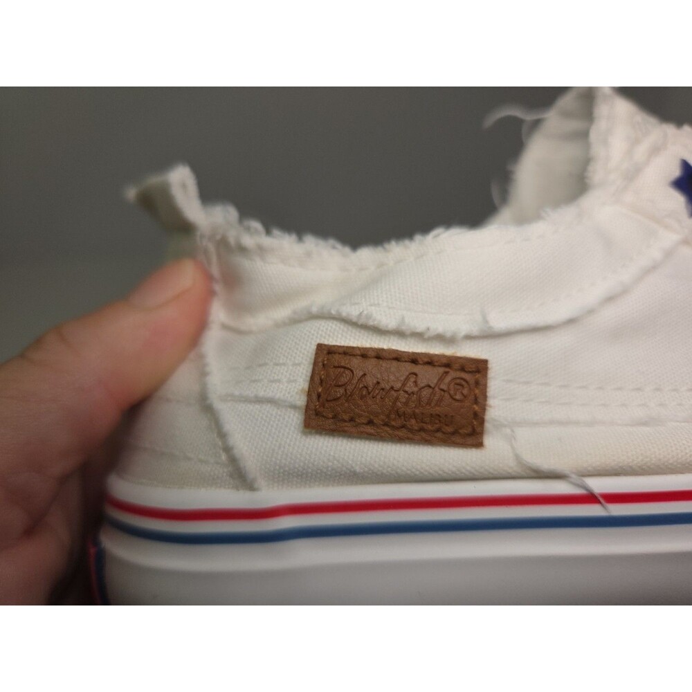 BlowFish Malibu white Tattered Slip On  converse style Sneakers Women's Sz 7 - Picture 7 of 8